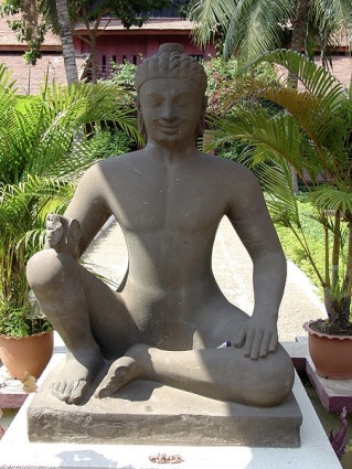 Yama, central courtyard of the National Museum in Phnom Penh. The figure is also known as the Leper King.